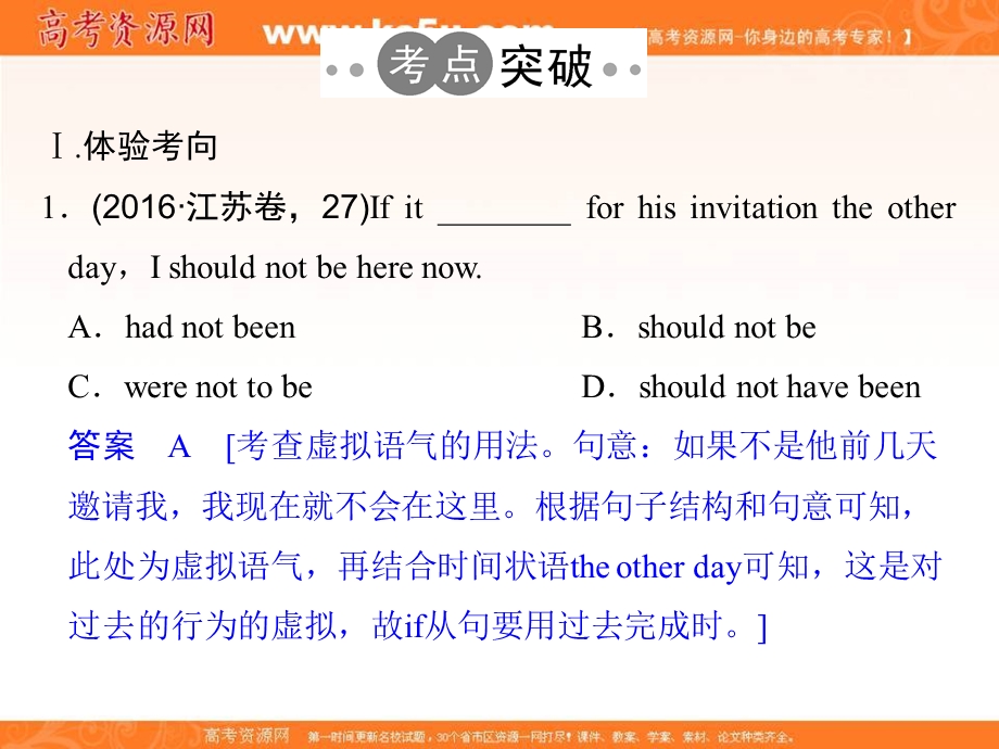 2017届高考英语二轮复习（江苏专用）课件：第二部分 基础语法巧学巧练 专题六 情态动词和虚拟语气 .ppt_第3页