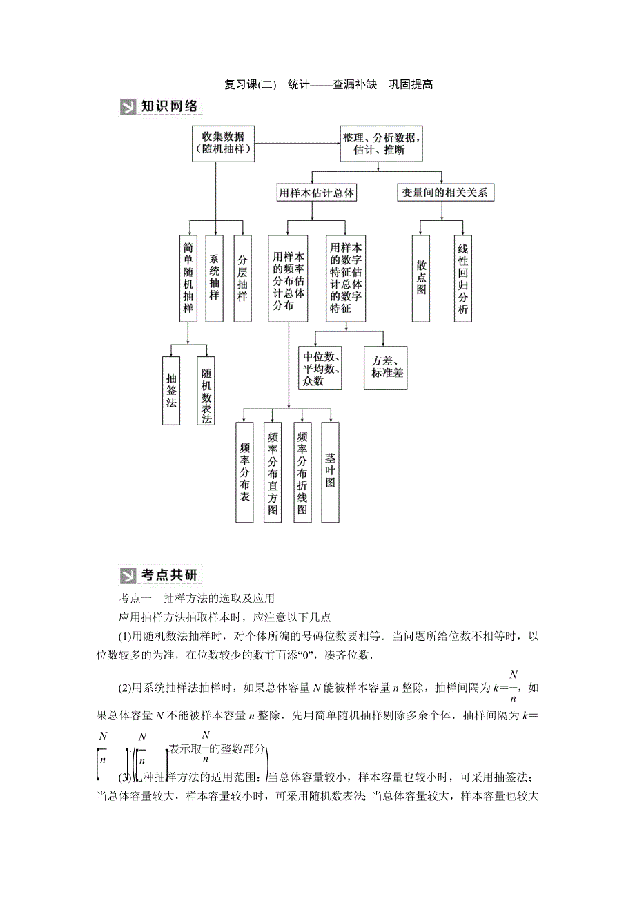 2019-2020学年人教课标A版高中数学必修三教师用书：复习课2　统计——查漏补缺　巩固提高 WORD版含答案.docx_第1页