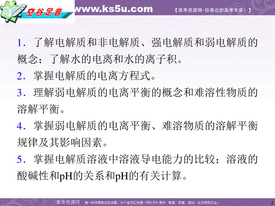 2012届高考化学二轮复习（湖南专版）课件：第10课时&电离平衡、溶解平衡及溶液PH.ppt_第2页