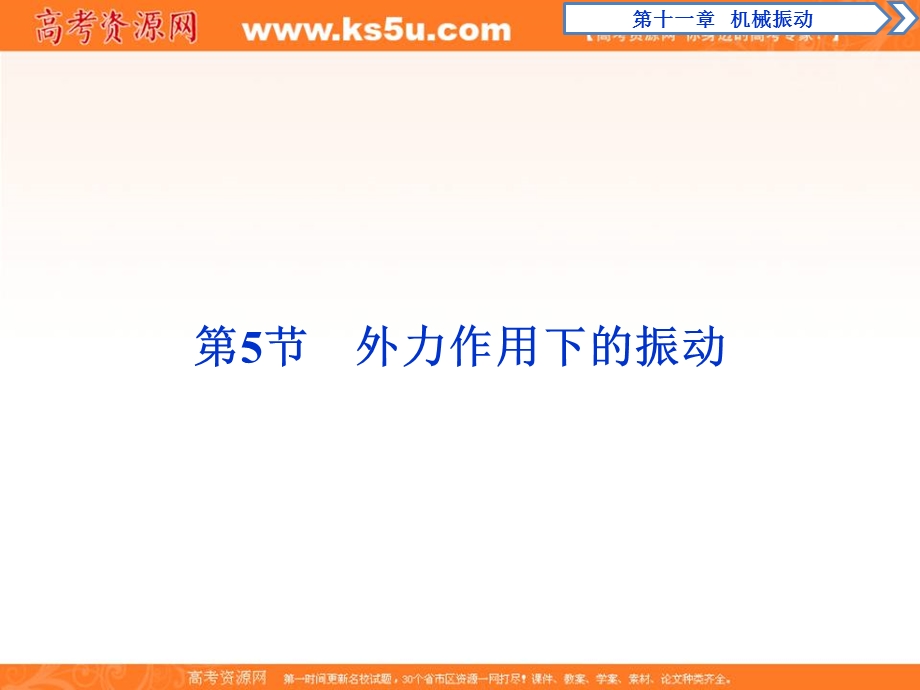 2019-2020学年同步人教版高中物理选修3-4素养课件：第十一章 第5节　外力作用下的振动 .ppt_第1页