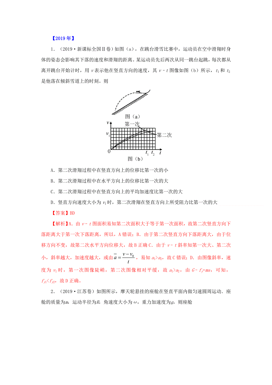 五年（2016-2020）高考物理 真题专题点拨——专题04 曲线运动（含解析）.doc_第3页