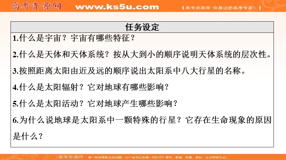 2021-2022学年新教材鲁教版地理必修第一册课件：第1单元 第1节　地球的宇宙环境 .ppt_第3页