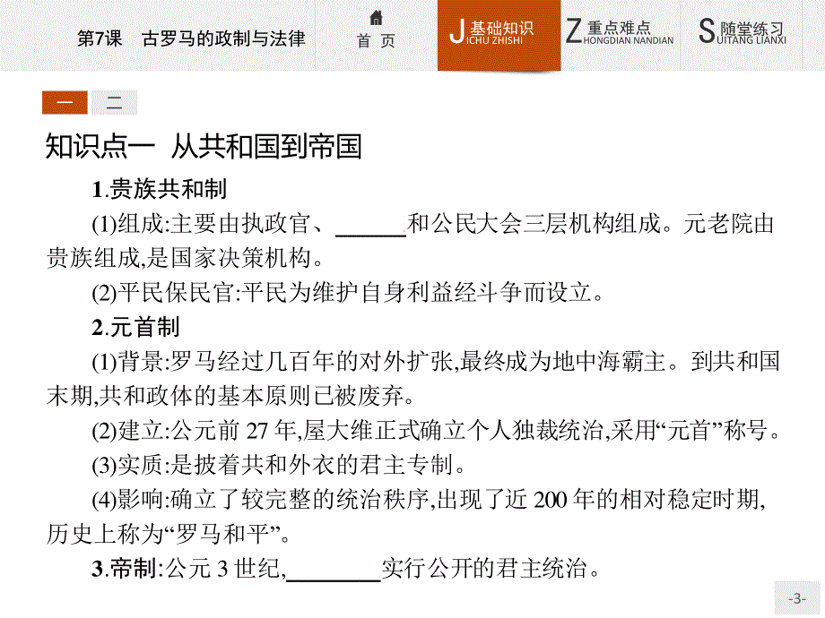 2015-2016学年高二历史岳麓版必修1课件：第7课　古罗马的政制与法律 .pptx_第3页