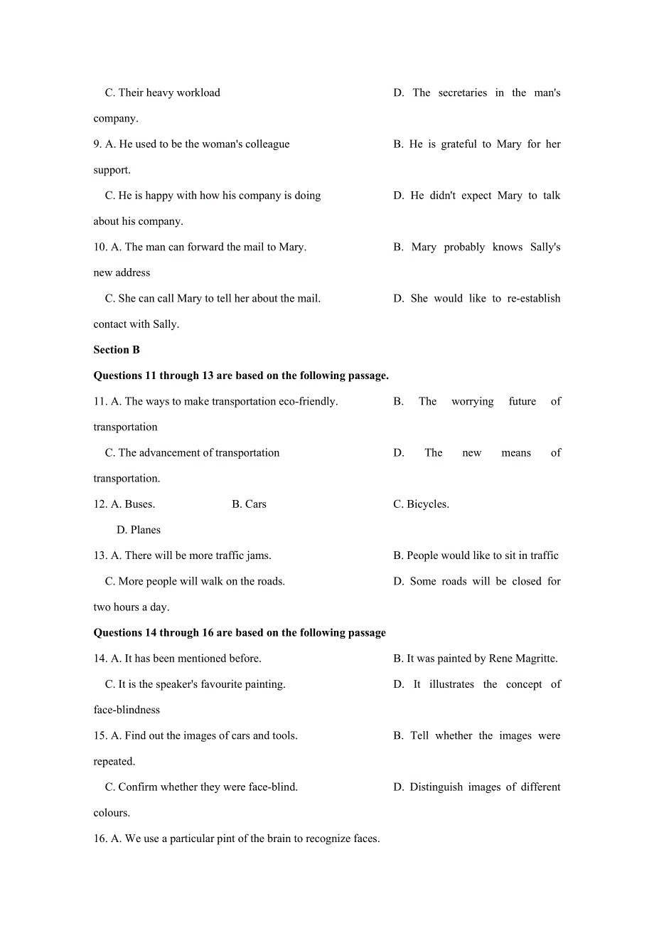 上海市市西中学2020届高三4月（理科班）英语周测（一） WORD版含答案.doc_第2页