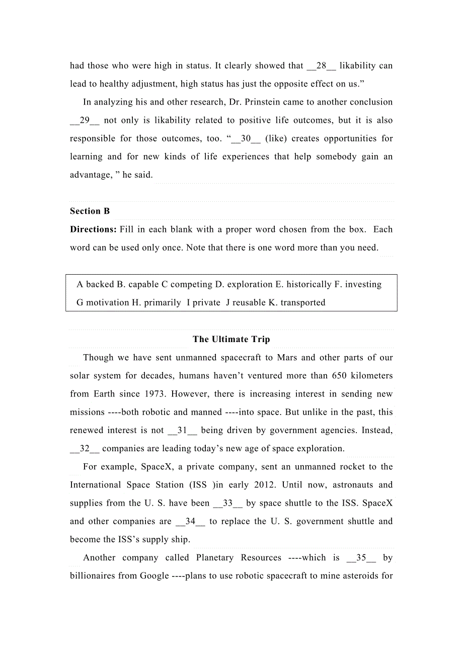 上海市市北中学2020届高三下学期4月月考英语试题 WORD版含答案.doc_第2页