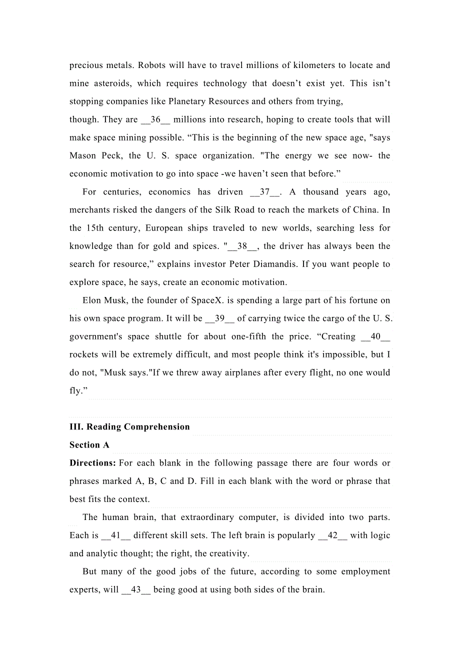 上海市市北中学2020届高三下学期4月月考英语试题 WORD版含答案.doc_第3页