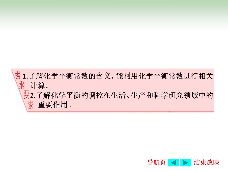 2017届鲁教版高中化学一轮复习课件：第7章第2节 化学平衡常数 .ppt_第2页