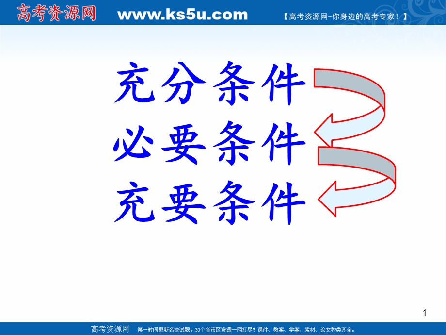 2018年优课系列高中数学人教A版选修2-1 1-2-1 充分条件与必要条件 课件（18张） .ppt_第1页