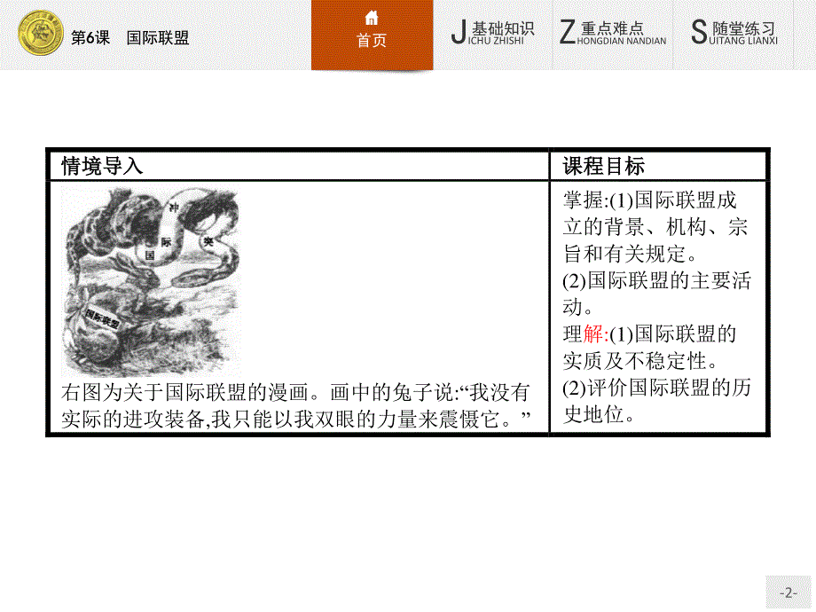 2015-2016学年高二历史岳麓版选修3课件：第6课　国际联盟 .pptx_第2页