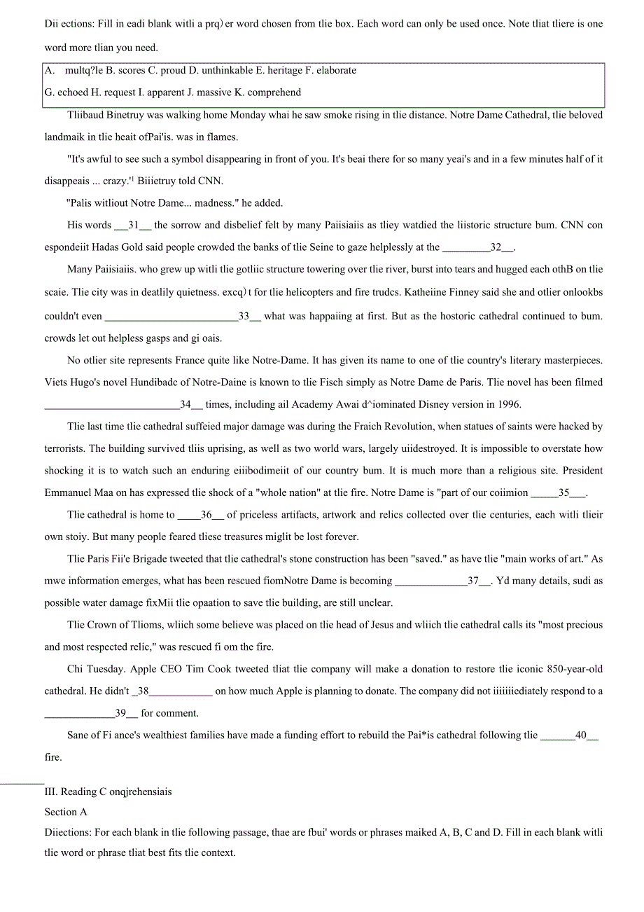 上海市延安中学2021届高三下学期3月考试英语试题笔试部分 WORD版含答案.doc_第2页