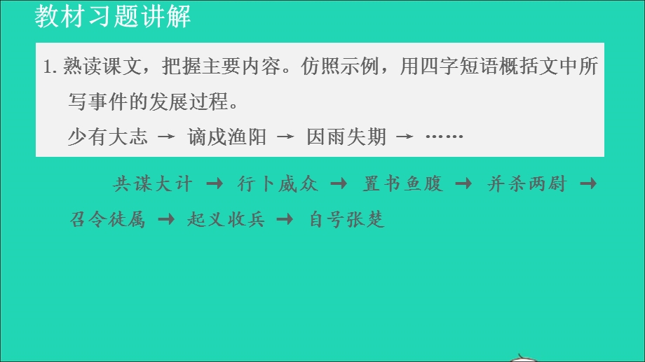 2022九年级语文下册 第6单元 22陈涉世家教材习题课件2 新人教版.ppt_第1页