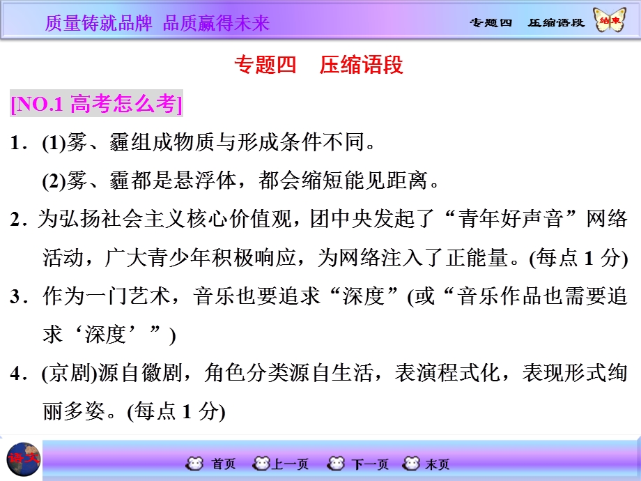 2016届高三语文一轮总复习课件 专题四　压缩语段.ppt_第1页