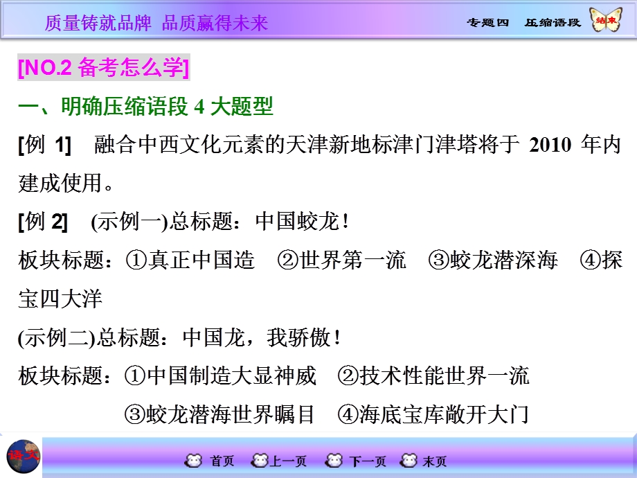 2016届高三语文一轮总复习课件 专题四　压缩语段.ppt_第2页