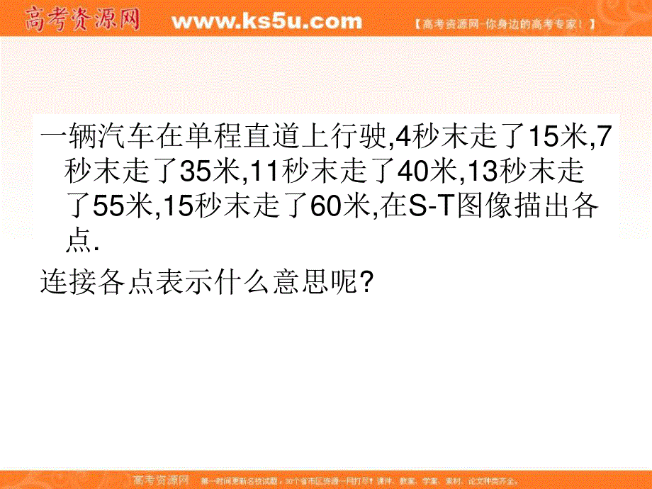 2015-2016学年高一粤教版物理必修一同步课件：1.6 用图像描述直线运动 .ppt_第3页