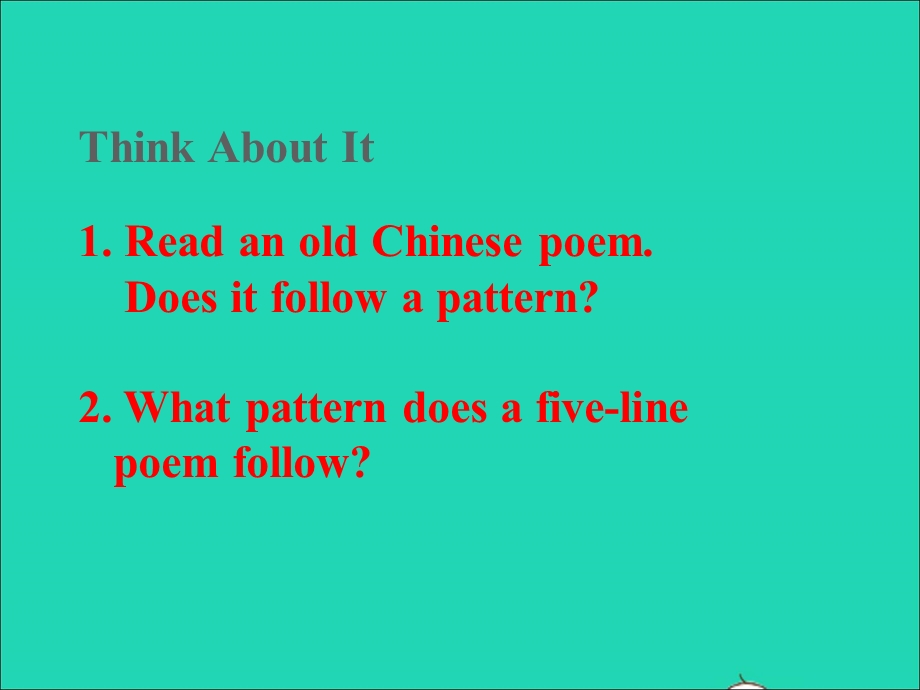 2022九年级英语上册 Unit 4 Stories and poems Lesson 20 Say It in Five课件 （新版）冀教版.ppt_第2页