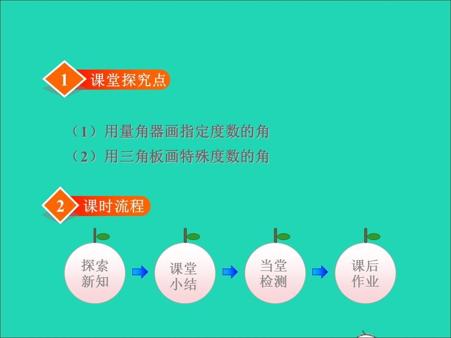 2021四年级数学上册 四 线和角第5课时 画角授课课件 冀教版.ppt_第2页