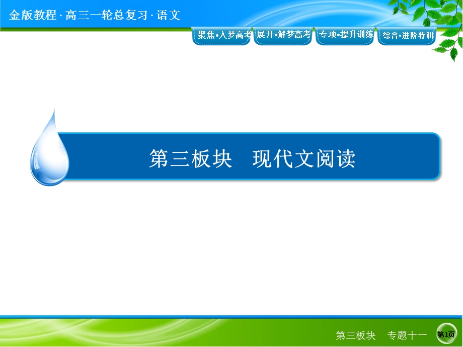 2016届高三语文一轮总复习课件 3-11一般论述类文本阅读 .ppt_第1页