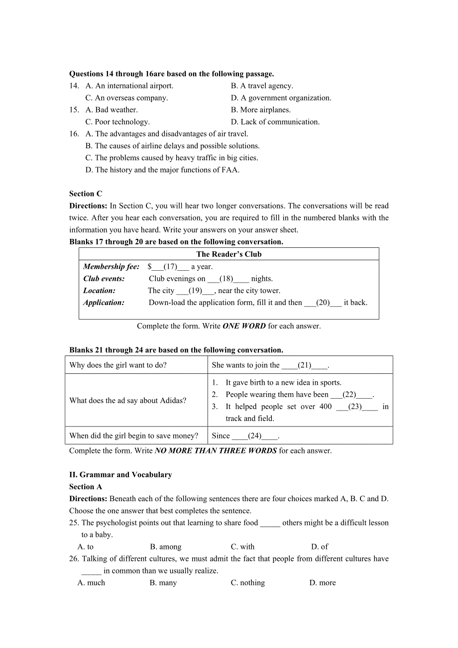 上海市徐汇区2012届高三上学期期末质量抽测（2012一模）（英语）试卷.doc_第2页