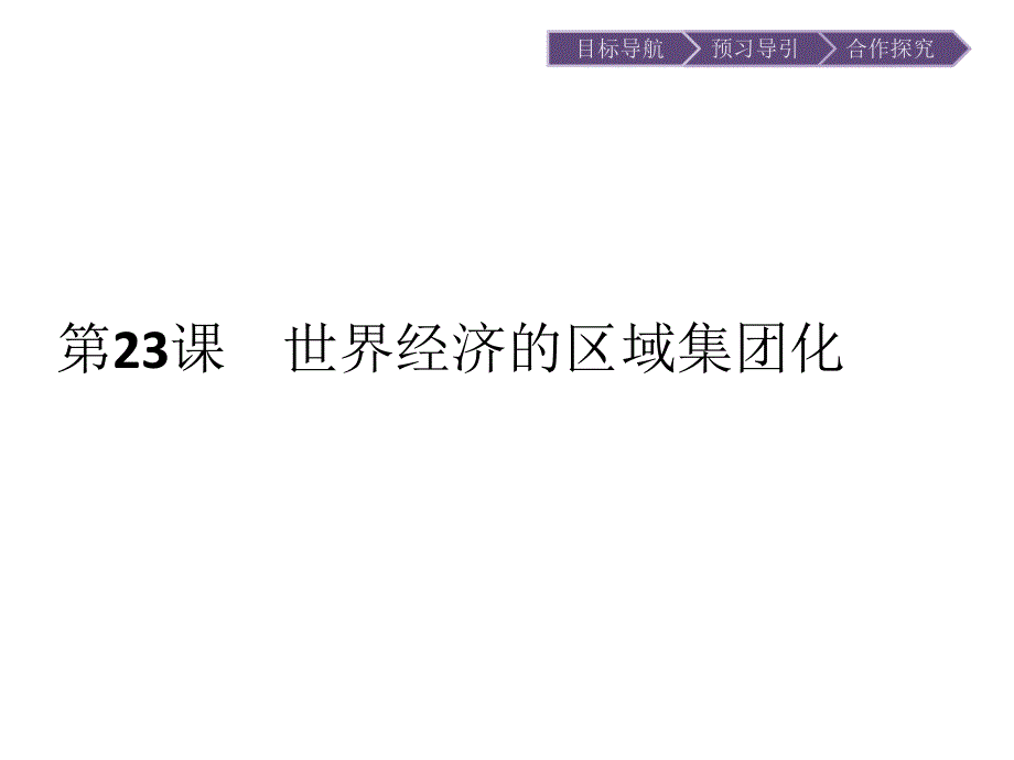 2019-2020学年历史人教版必修2课件：第23课　世界经济的区域集团化 .pptx_第1页