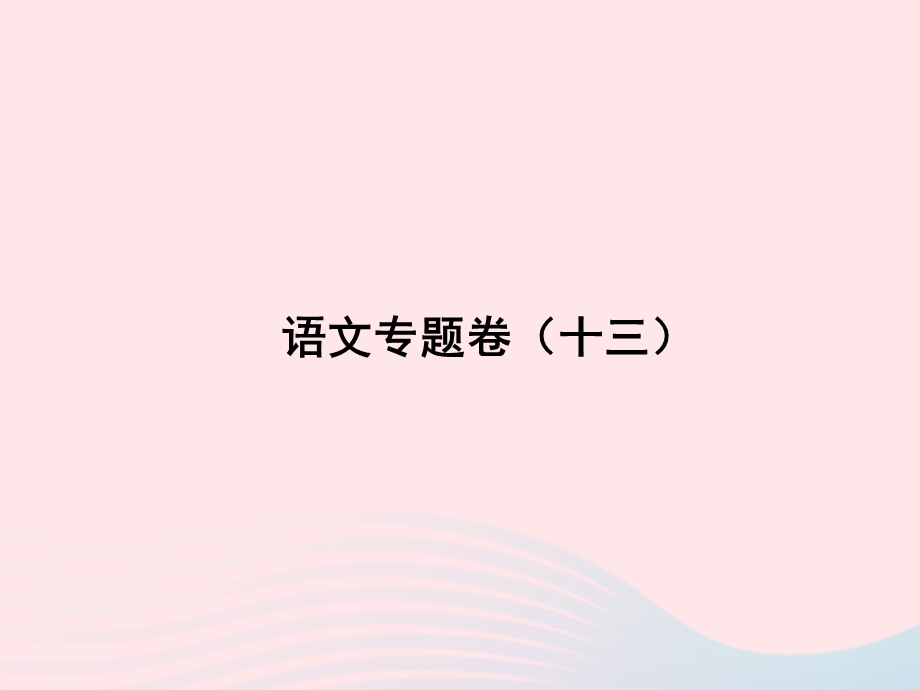 2022九年级语文专题卷（十三）课件 新人教版.ppt_第1页