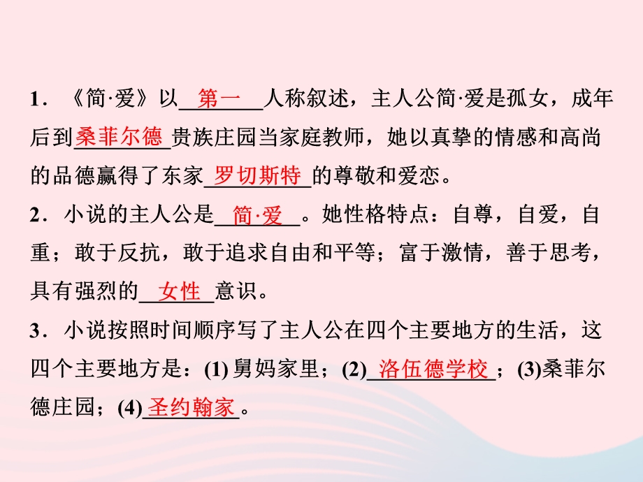 2022九年级语文下册 第六单元 名著导读《简爱》外国小说的阅读课时训练课件 新人教版.ppt_第2页