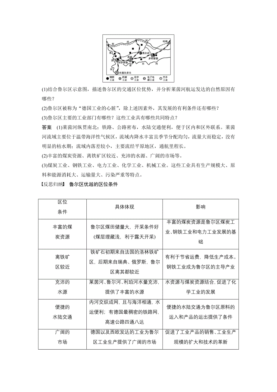 2015-2016学年高二地理湘教版必修三学案与检测：第二章 第五节 第1课时 煤炭与鲁尔区的繁荣与衰落 WORD版含答案.docx_第2页