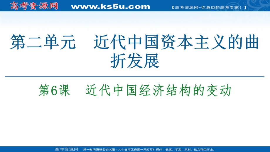 2020-2021学年北师大版历史必修2课件：第2单元 第6课　近代中国经济结构的变动 .ppt_第1页