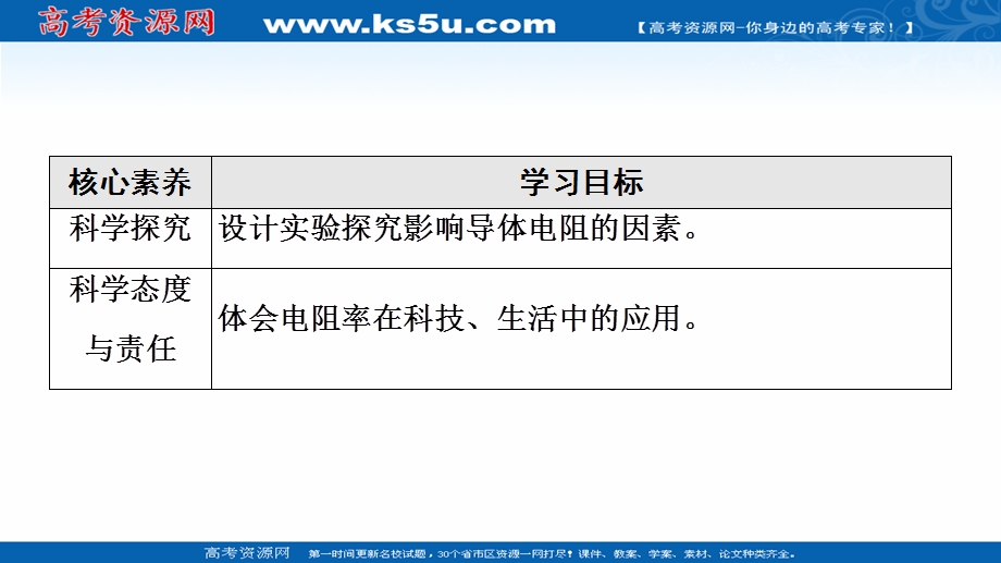 2021-2022学年物理人教版必修第三册同步课件：第11章　2．导体的电阻 .ppt_第3页