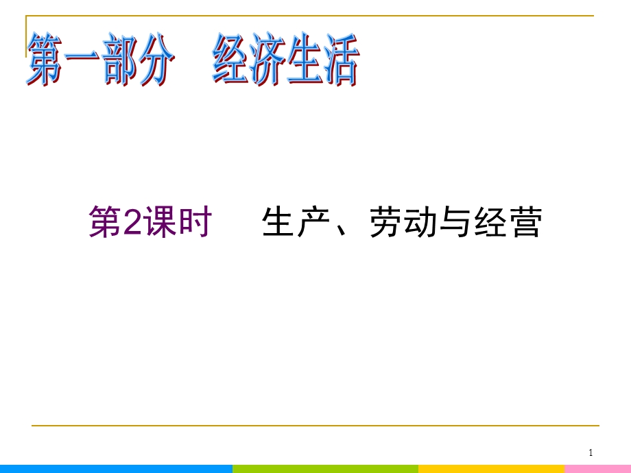 2013届高中新课标二轮政治总复习 第2课时生产、劳动与经营（新人教必修1）.ppt_第1页