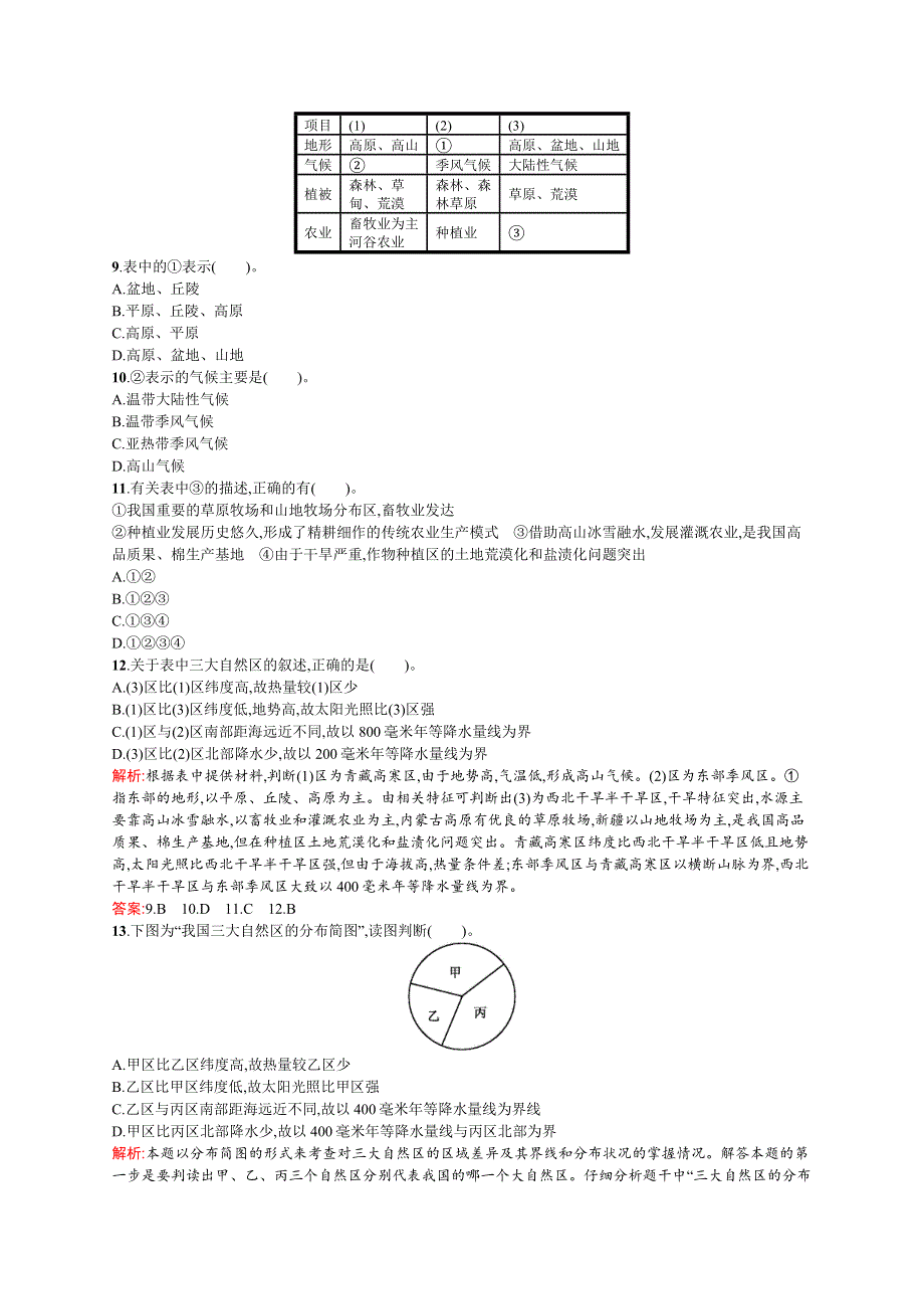 2015-2016学年高二地理鲁教版必修3单元练习：第一单元　区域地理环境与人类活动 WORD版含解析.docx_第3页