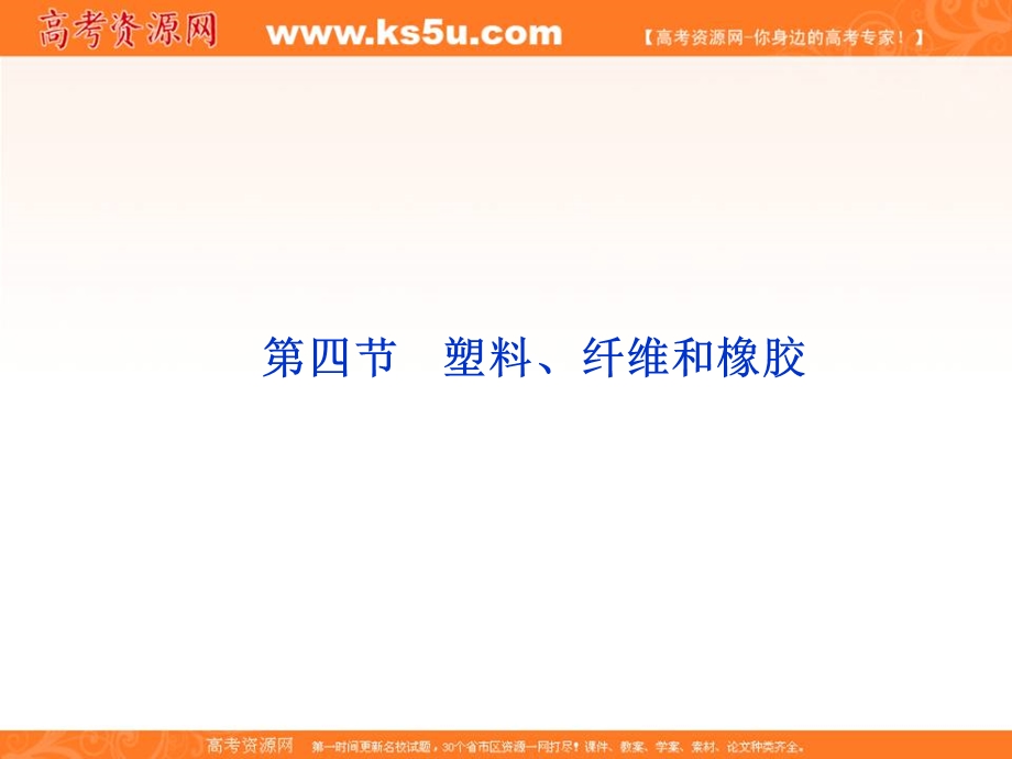 人教化学选修1精品课件：第3章第四节 塑料、纤维和橡胶.ppt_第1页