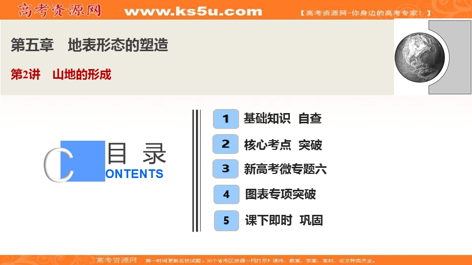 2021届新高考人教版地理一轮复习课件：第五章 第2讲　山地的形成 .ppt_第1页