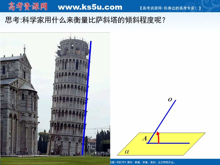 2018年优课系列高中数学人教B版选修2-1 3-2-3 直线与平面的夹角 课件（18张） .ppt_第1页