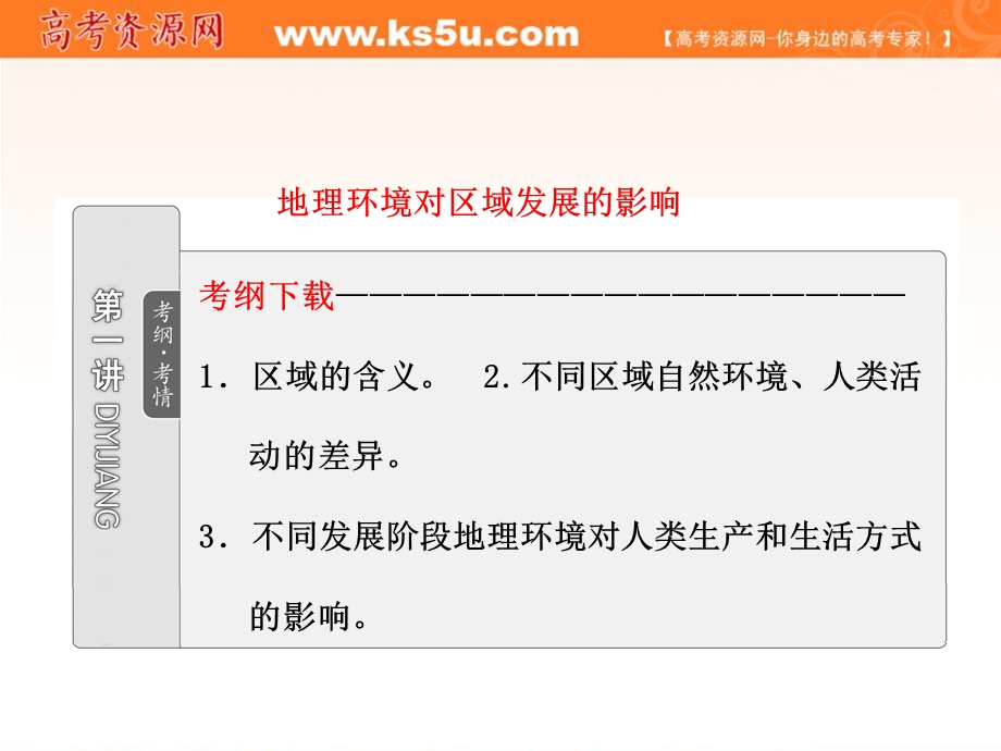 2012届高考地理一轮复习课件：第三部分第十二章第一讲地理环境对区域发展的影响.ppt_第2页