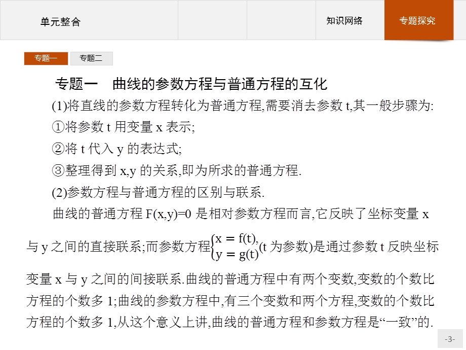 2015-2016学年高二数学人教A版选修4-4课件：第二讲　参数方程 单元整合.pptx_第3页