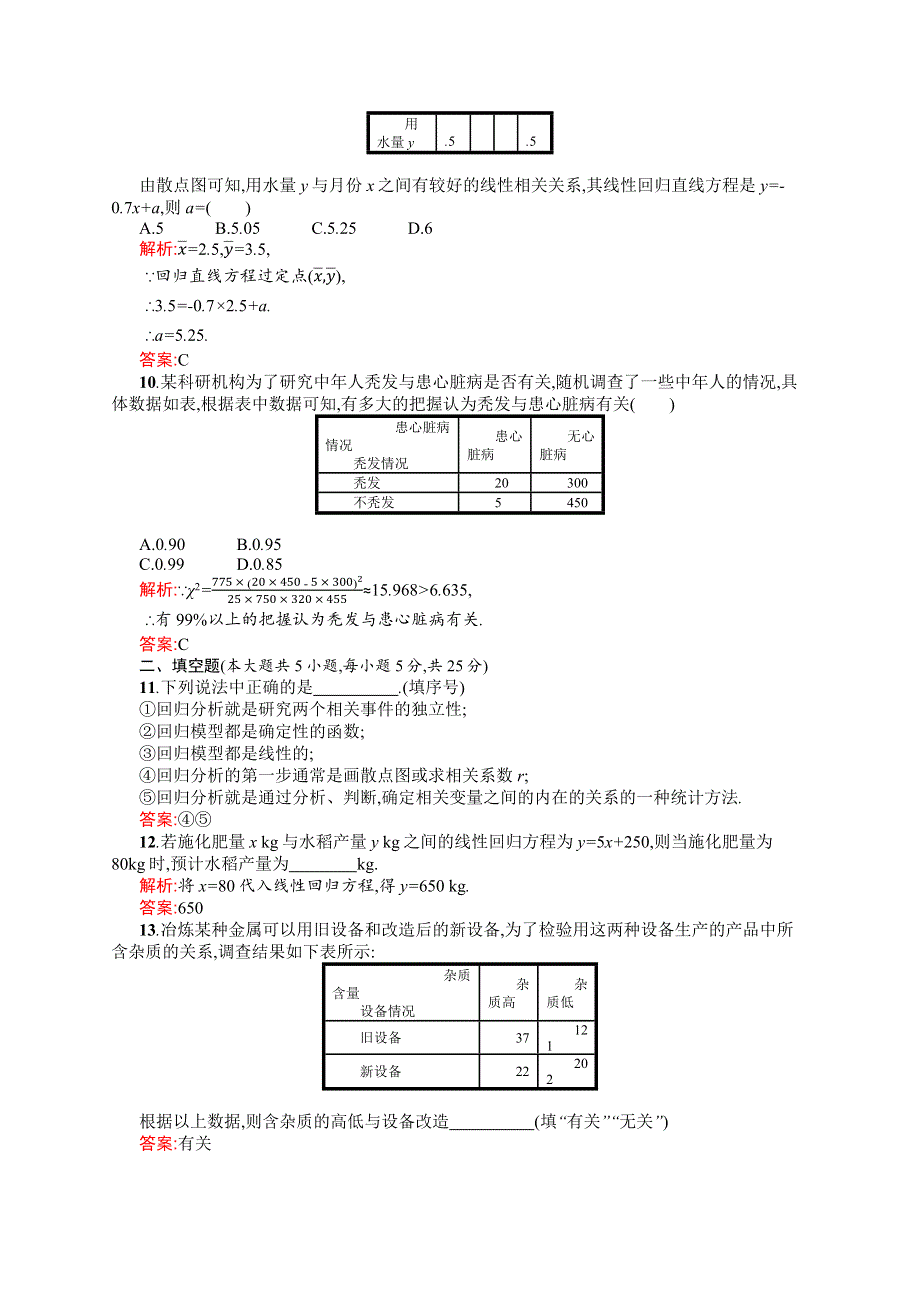 2015-2016学年高二数学北师大版选修2-3单元测评：第三章 统计案例 A WORD版含解析.docx_第3页