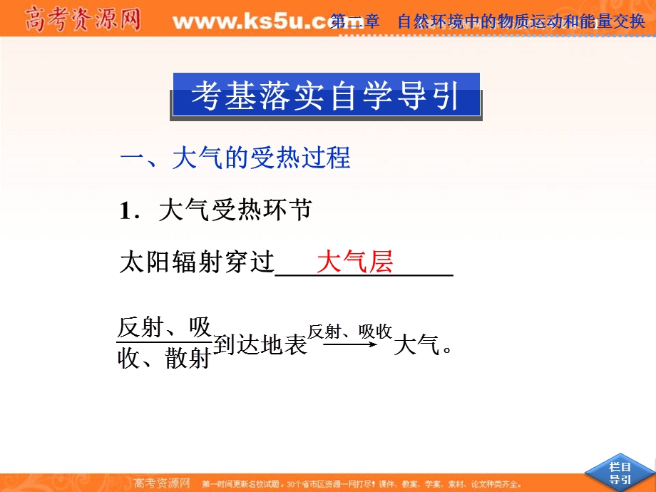 2013届高考中图版地理一轮复习课件：第6讲 大气的受热过程与大气运动.ppt_第3页