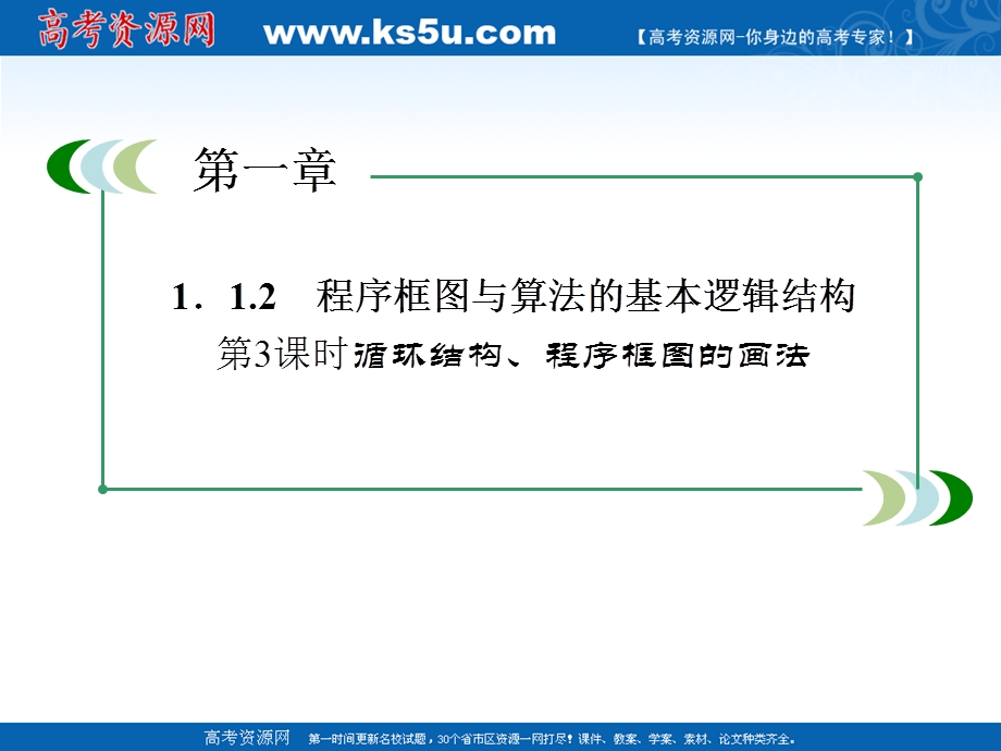 12-13学年高一数学：1.1.2.3 循环结构、程序框图的画法1 课件（人教A版必修3）.ppt_第1页