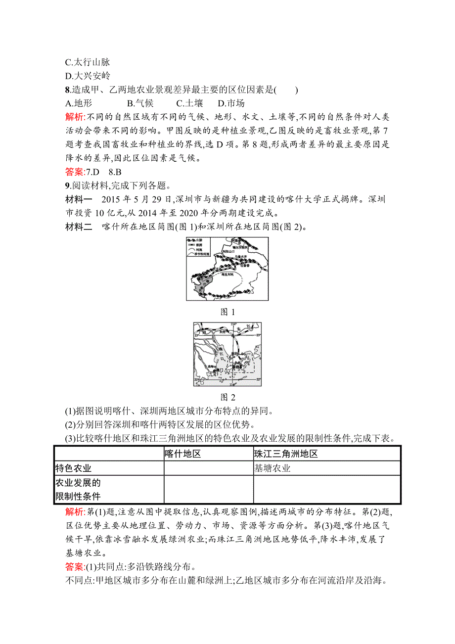 2019-2020学年地理鲁教必修3检测：第一单元　第二节　自然环境和人类活动的区域差异 WORD版含解析.docx_第3页