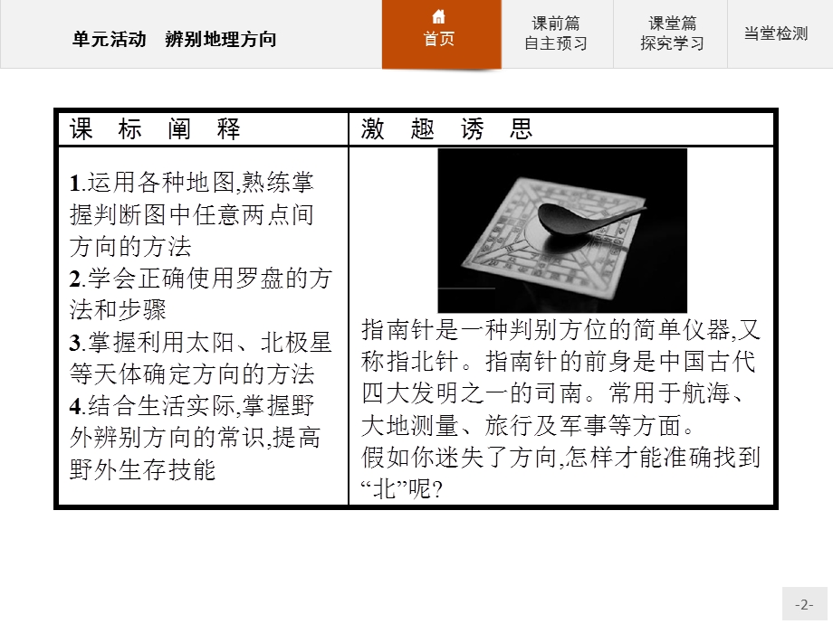 2019-2020学年地理鲁教必修1课件：单元活动　辨别地理方向 .pptx_第2页