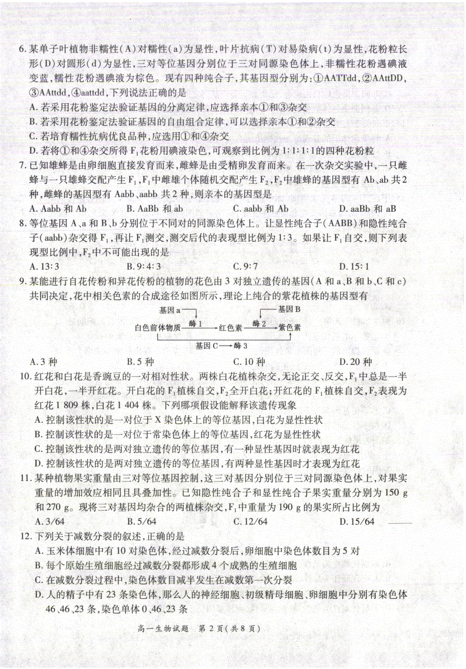 河南省商丘名校2020-2021学年高一下学期期中联考生物试题 扫描版含答案.pdf_第2页