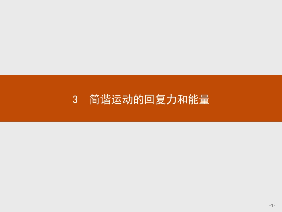 2015-2016学年高二物理人教版选修3-4课件：11.3 简谐运动的回复力和能量 .pptx_第1页