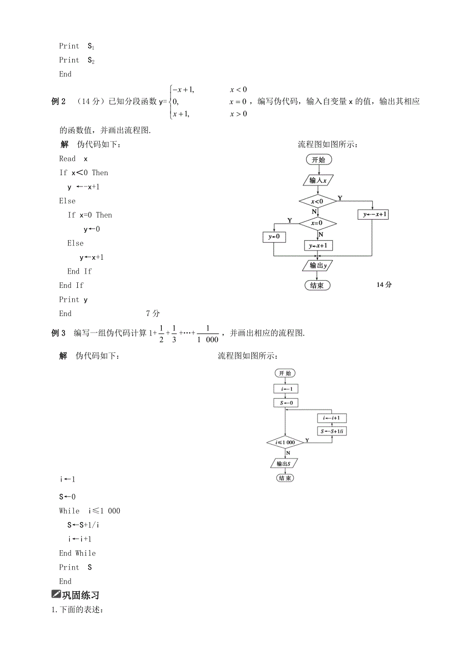 [原创]2012届舜耕中学高三数学（理科）一轮复习资料 第十二编 算法初步、复数§12.2基本算法语句、算法案例（教案）.doc_第2页