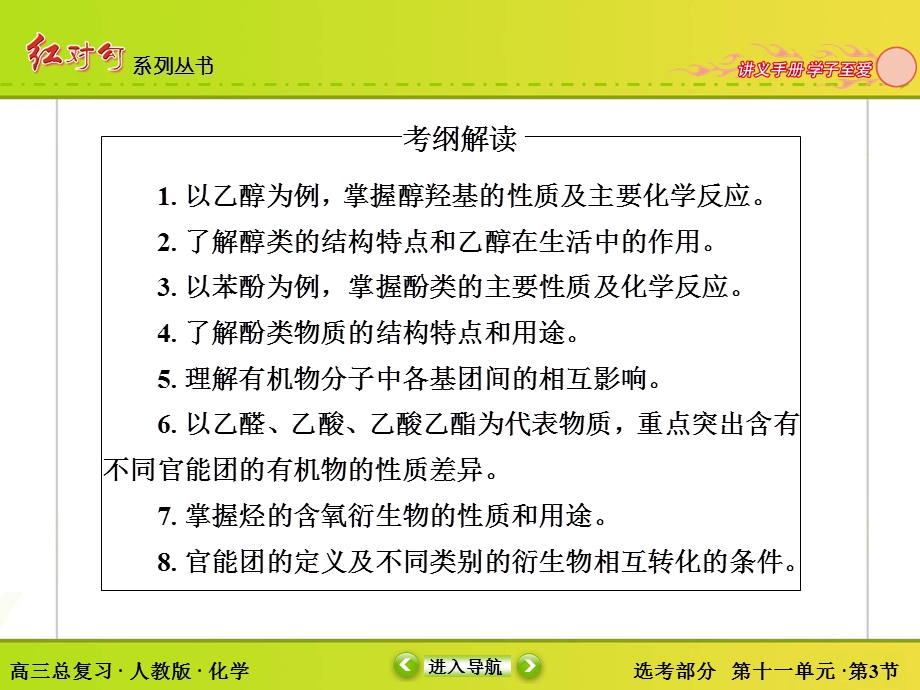 2017届高考化学人教版一轮复习课件：第11单元-第3节 烃的含氧衍生物 .ppt_第3页