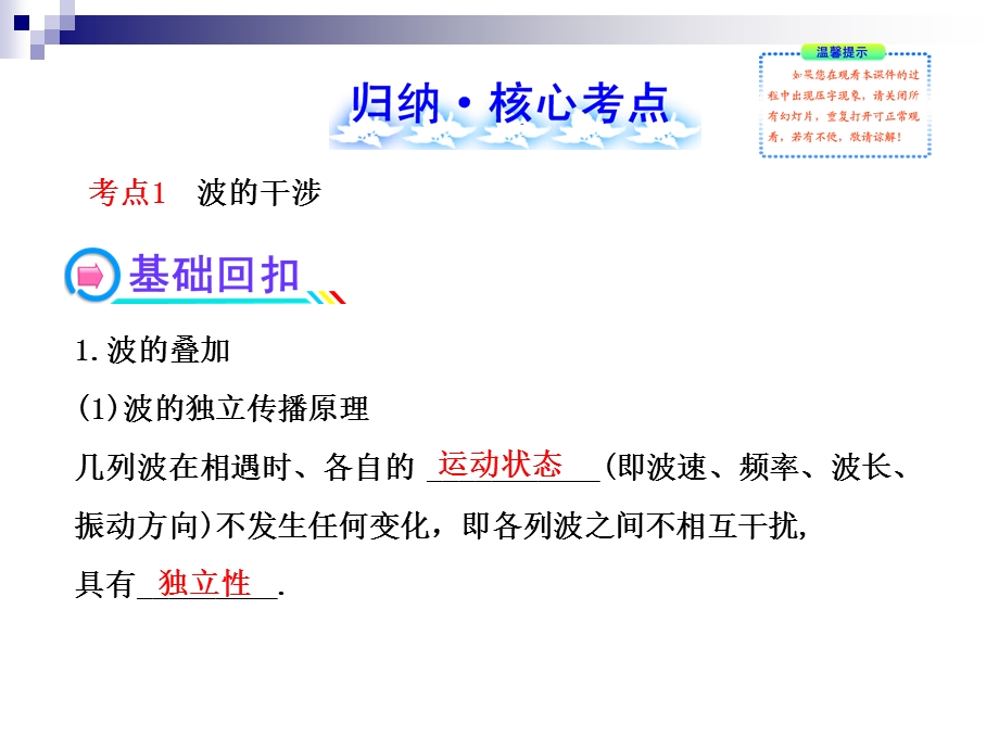 2013届高三物理一轮复习课件：11.3波的干涉和衍射多普勒效应（人教版）.ppt_第2页