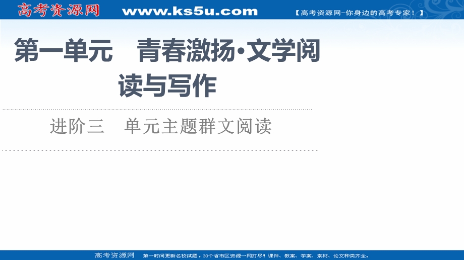 2021-2022学年新教材部编版语文必修上册课件：第1单元 进阶3 单元主题群文阅读 .ppt_第1页