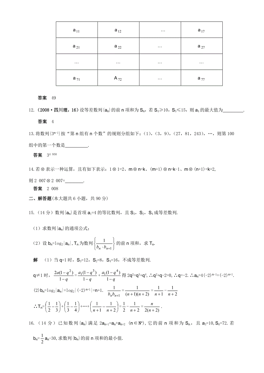 [原创]2012届舜耕中学高三数学（理科）一轮复习资料 第六编数列单元检测六(参考答案).doc_第2页