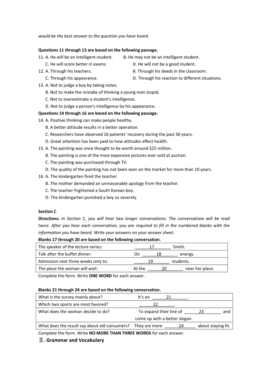 上海市嘉定区2012届高三第一次质量检测 英语试题.doc_第2页