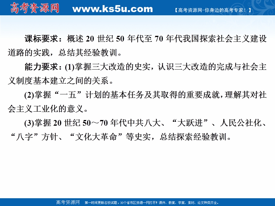 2020-2021学年人民版历史必修2作业课件：3-1 社会主义建设在探索中曲折发展 .ppt_第3页