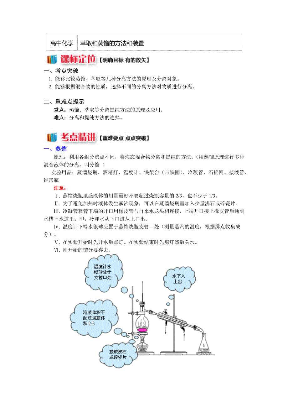 2018苏教版化学必修一：专题1 第二单元 研究物质的实验方法2 萃取和蒸馏的方法和装置（学案） WORD版含答案.docx_第1页